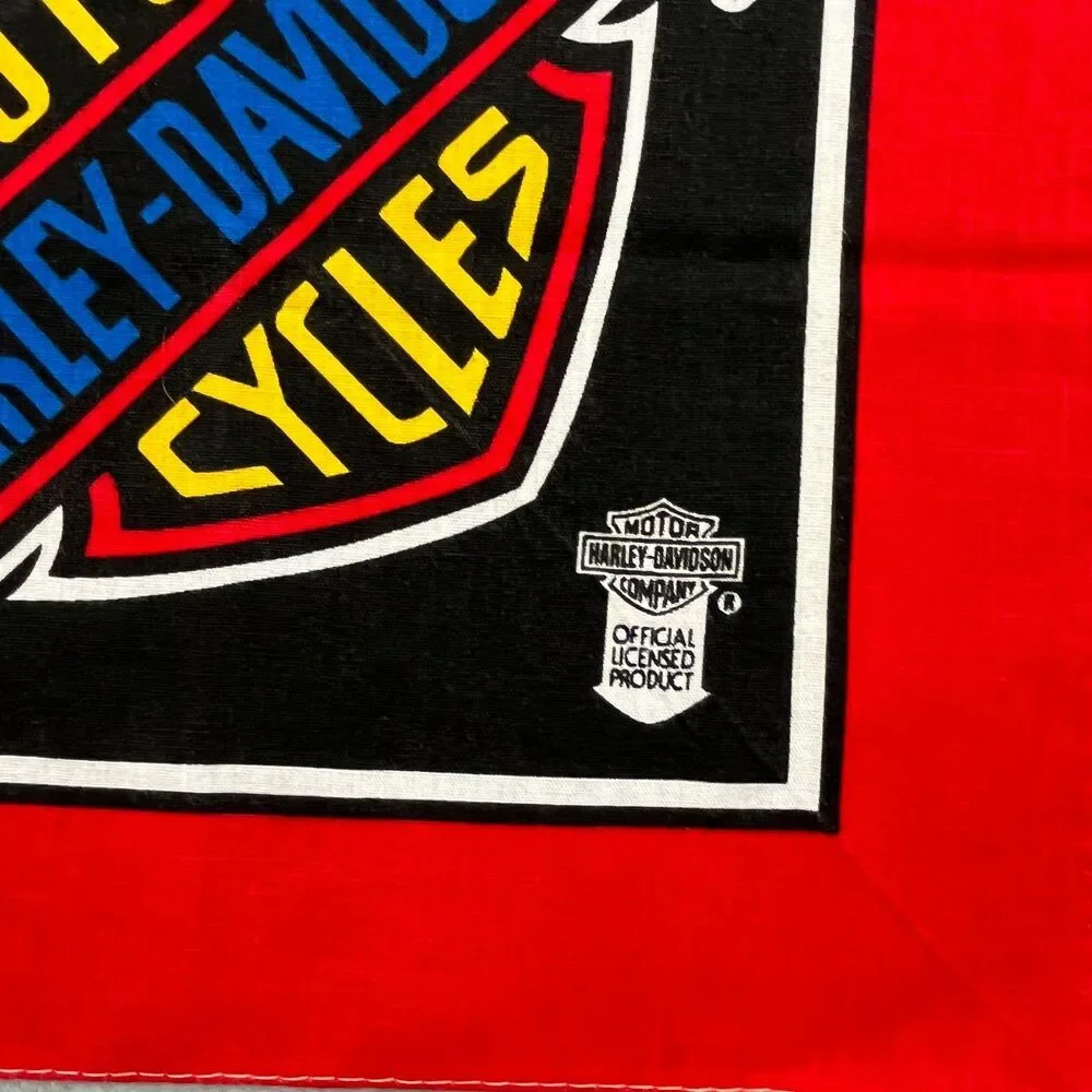 Vintage Harley Davidson Bandana Patriotic American Flag Bar & Shield Logo